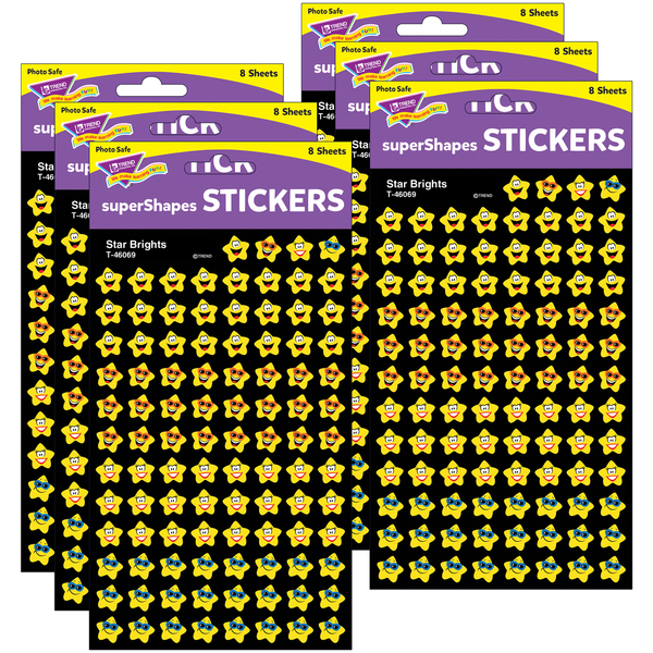 Trend Enterprises Star Brights superShapes Stickers, PK4800 T46069